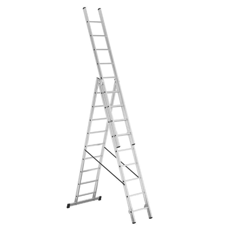 Алюминиевая лестница Alpos 3x9 ступеней (арт. 38-09)-2