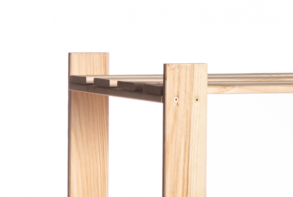 Стеллаж деревянный с вешалкой Четыре Солнца 165-38-80 (арт. S225-1)-4