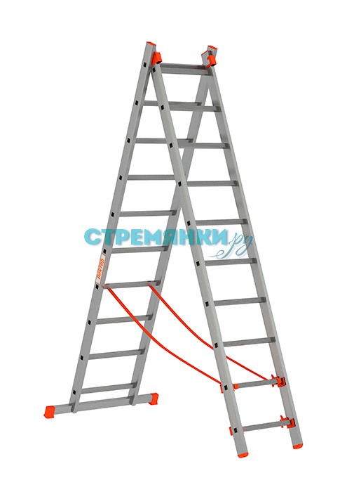 Двухсекционная лестница Вектор 2x10 ступеней (арт. 48-10)-2